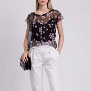 Marni Silk See Through Floral Top